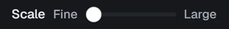 Scale in the app, set to Fine: 20 px