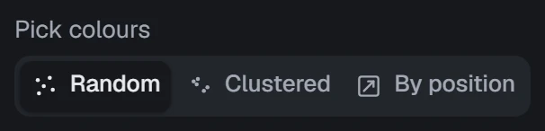Pick colours in the app, set to Random