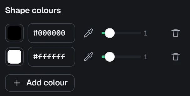 Black and white on brand in the app, set to Black and white
