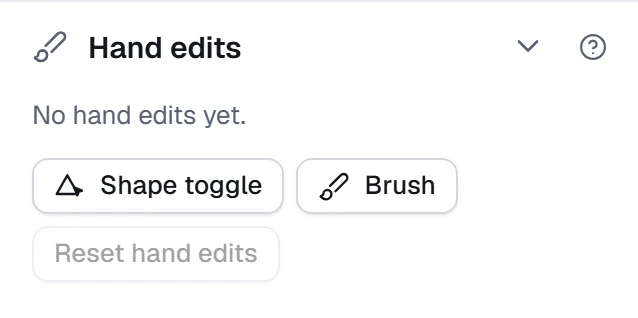The Hand edits group in Fine-tune