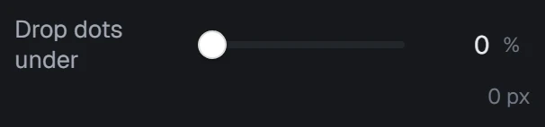 Drop dots under in the app, set to 0%