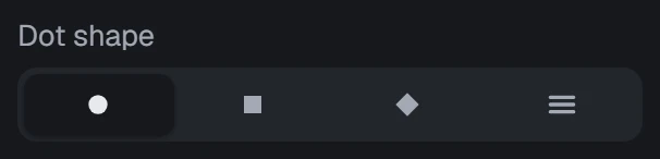 Dot shape in the app, set to Circle