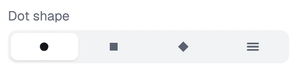 Dot shape in the app, set to Circle