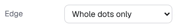 Edge in the app, set to Whole dots only
