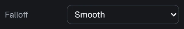 Falloff in the app, set to Smooth