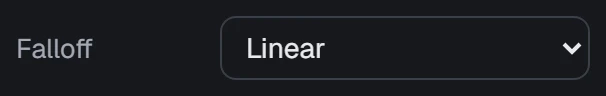 Falloff in the app, set to Linear