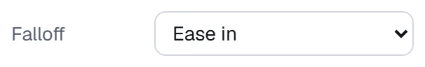 Falloff in the app, set to Ease in