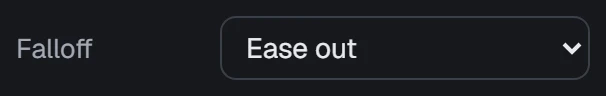 Falloff in the app, set to Ease out