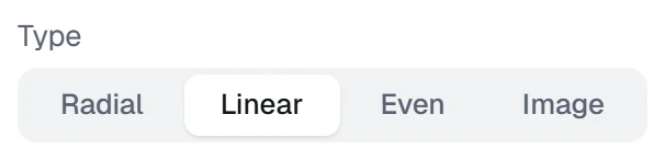 Size field type in the app, set to Linear
