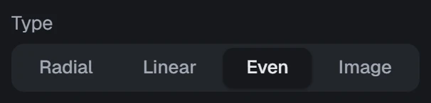 Size field type in the app, set to Even