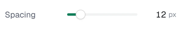 Spacing in the app, set to 12 px