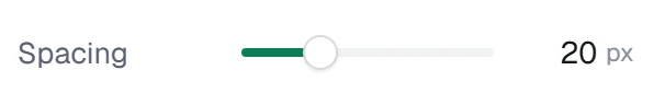 Spacing in the app, set to 20 px