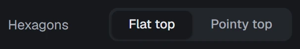 Hexagon orientation in the app, set to Flat top