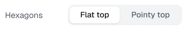 Hexagon orientation in the app, set to Flat top