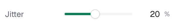 Jitter in the app, set to 20%