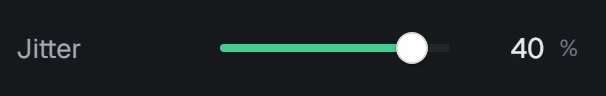 Jitter in the app, set to 40%