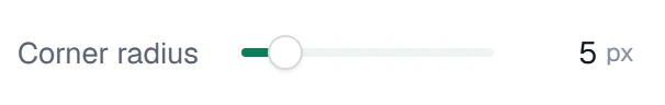 Corner radius in the app, set to 5 px