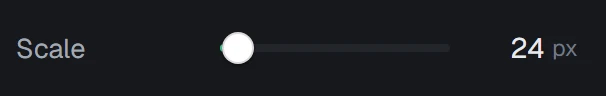 Scale in the app, set to 24 px