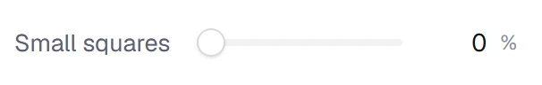 Small squares in the app, set to 0%