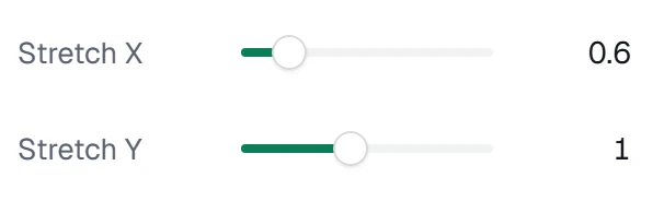 Stretch in the app, set to Stretch X 0.6