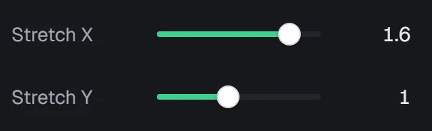 Stretch in the app, set to Stretch X 1.6