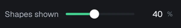 Shapes shown in the app, set to 40%