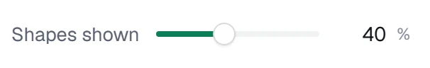 Shapes shown in the app, set to 40%