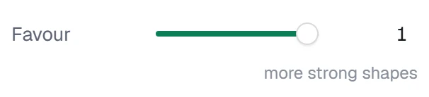 Favour in the app, set to 1, more strong shapes