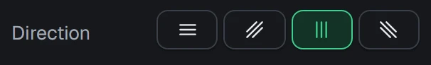 Direction in the app, set to Vertical