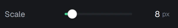 Line spacing in the app, set to 8 px