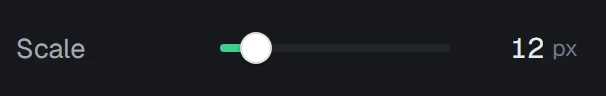 Line spacing in the app, set to 12 px