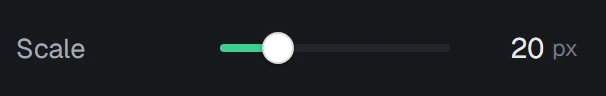 Line spacing in the app, set to 20 px