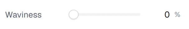 Waviness in the app, set to 0%, straight