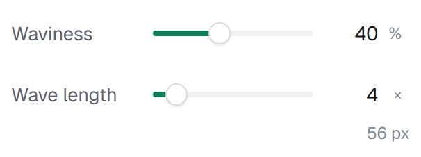 Wave length in the app, set to 4 × Scale