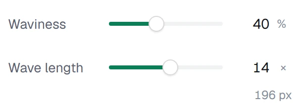Wave length in the app, set to 14 × Scale