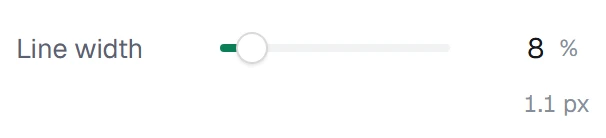 Line width in the app, set to 8%