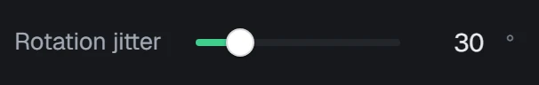 Rotation jitter in the app, set to 30°