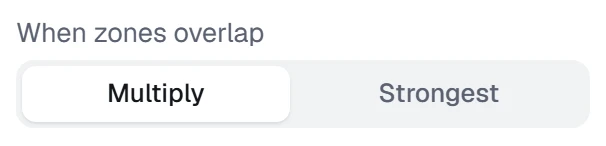 When zones overlap in the app, set to Multiply