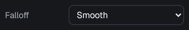 Falloff in the app, set to Smooth
