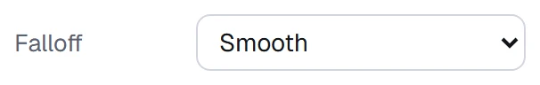 Falloff in the app, set to Smooth
