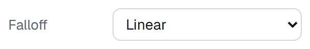 Falloff in the app, set to Linear
