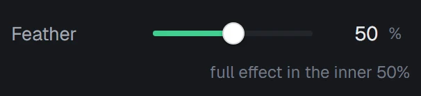 Feather in the app, set to 0.5