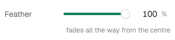 Feather in the app, set to 1