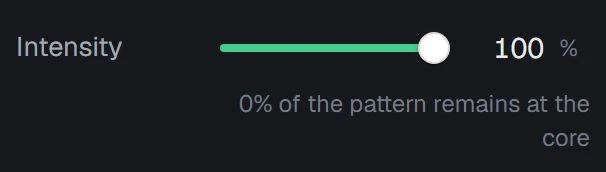 Intensity in the app, set to 100%