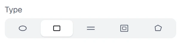 Zone type in the app, set to Rectangle